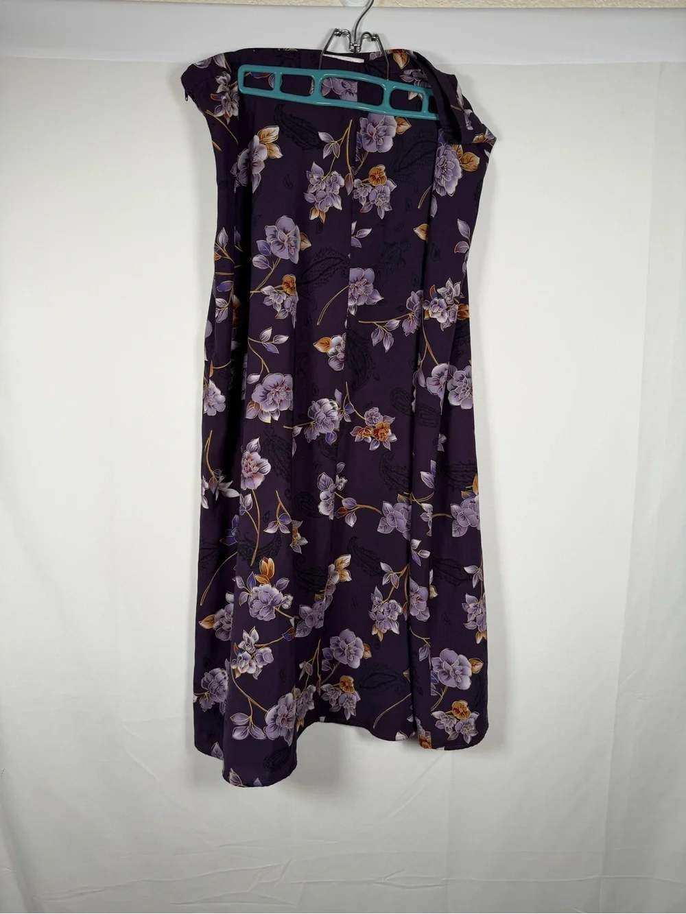 Vintage‎ Kathie Lee Collection Purple Floral Midi Slip Skirt